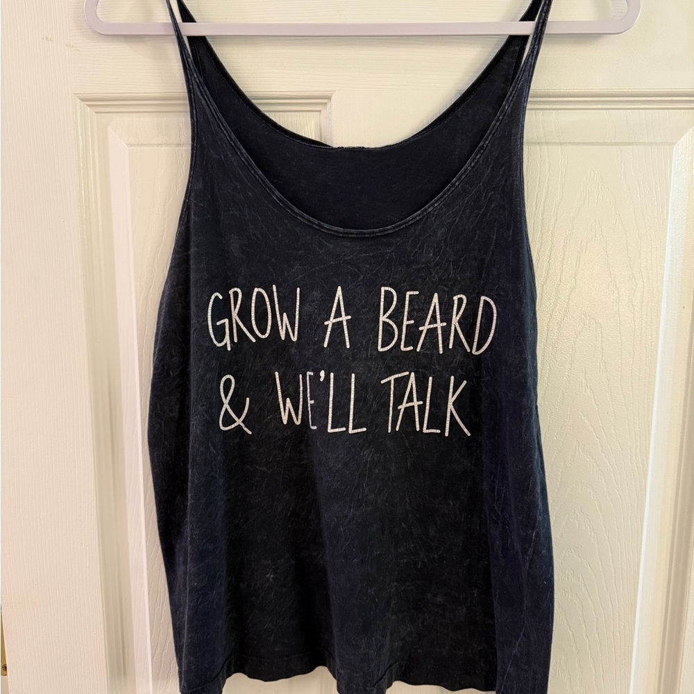 Black Tank Top with White Text